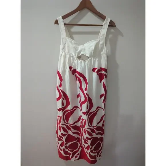 Anthropologie Front Cut Out Linen Blend Maxi Dress - Picture 5 of 7